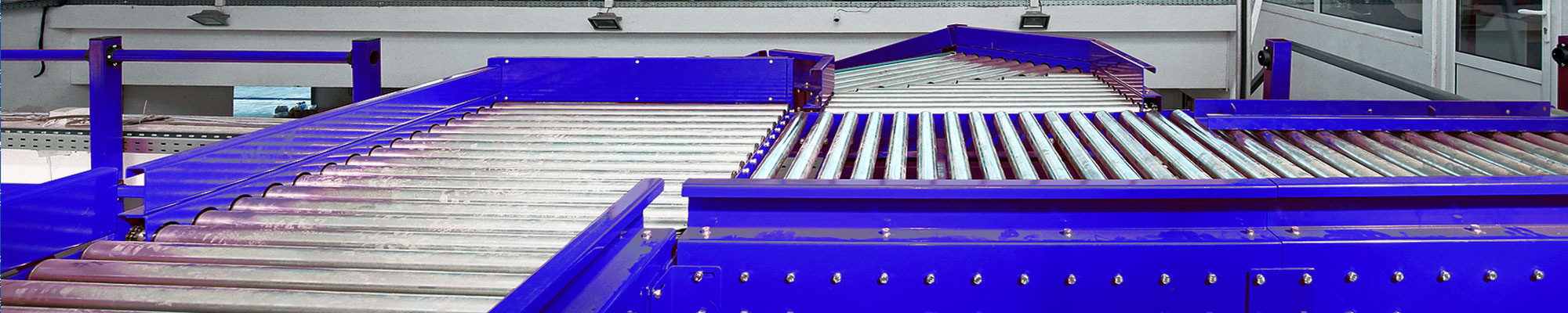Blue warehouse conveyor