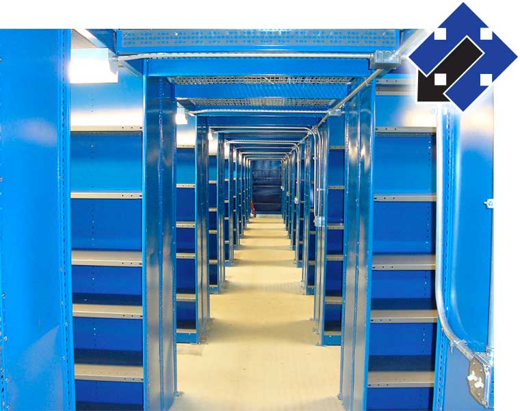 Double Deck Blue Storage Shelving